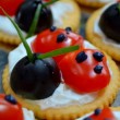 tomatoes, cream cheese, green onions, chives, garlic, black olives