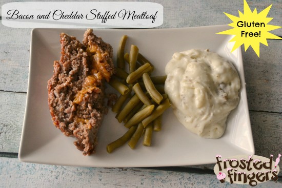 Gluten Free Bacon and Cheddar Stuffed Meatloaf #UdisGlutenFree