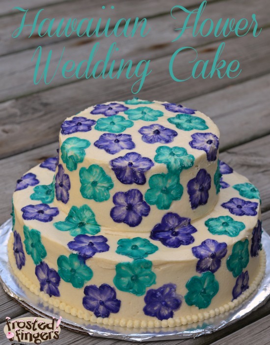 Hawaiian Flower Wedding Cake