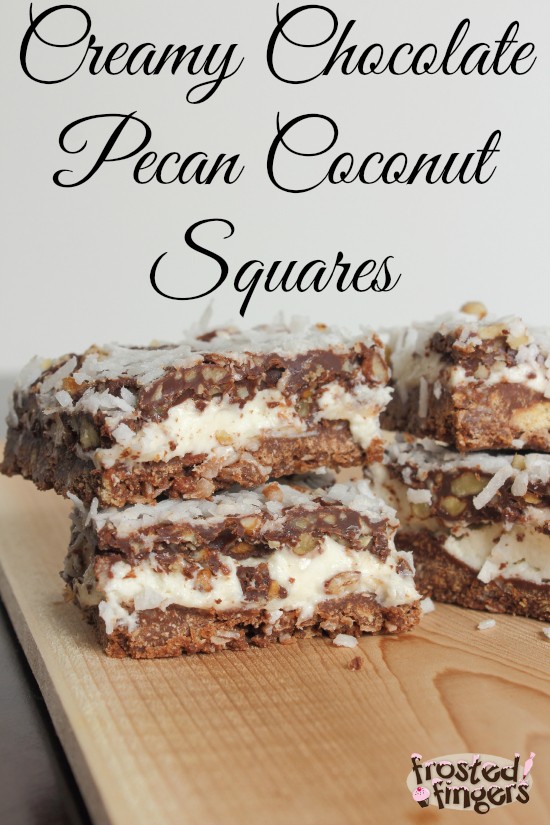 Creamy Chocolate Pecan Coconut Squares