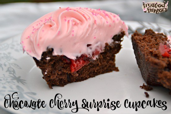Chocolate Cherry Surprise Cupcakes