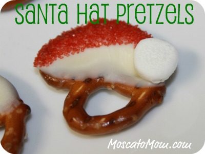 Santa Hat Pretzel Candy #Recipe guest post by @MoscatoMom