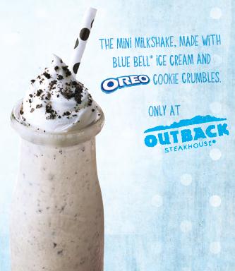 Free Oreo Milkshake from Outback!