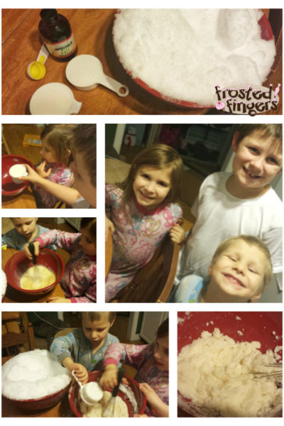 Kids in the Kitchen Making Snow Ice Cream