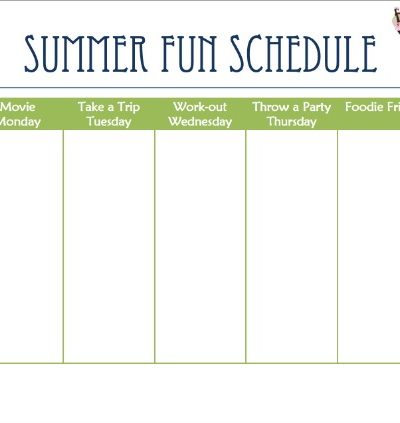 Summer Fun Schedule #SummerGoodies