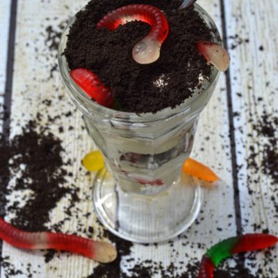 Dirt Cake for National Gummy Worm Day